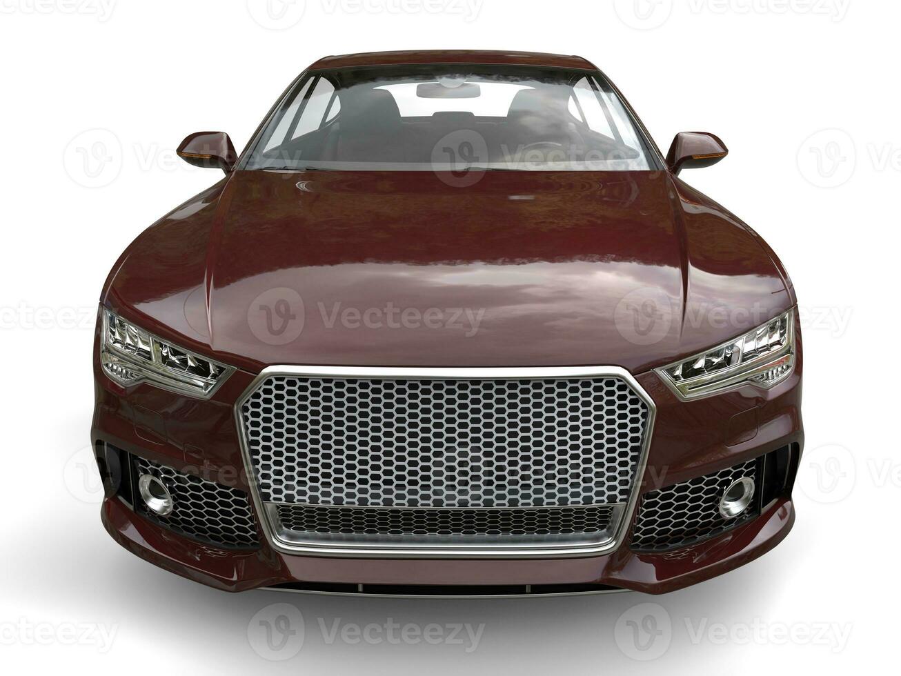 Chocolate brown modern business car - front view closeup shot photo