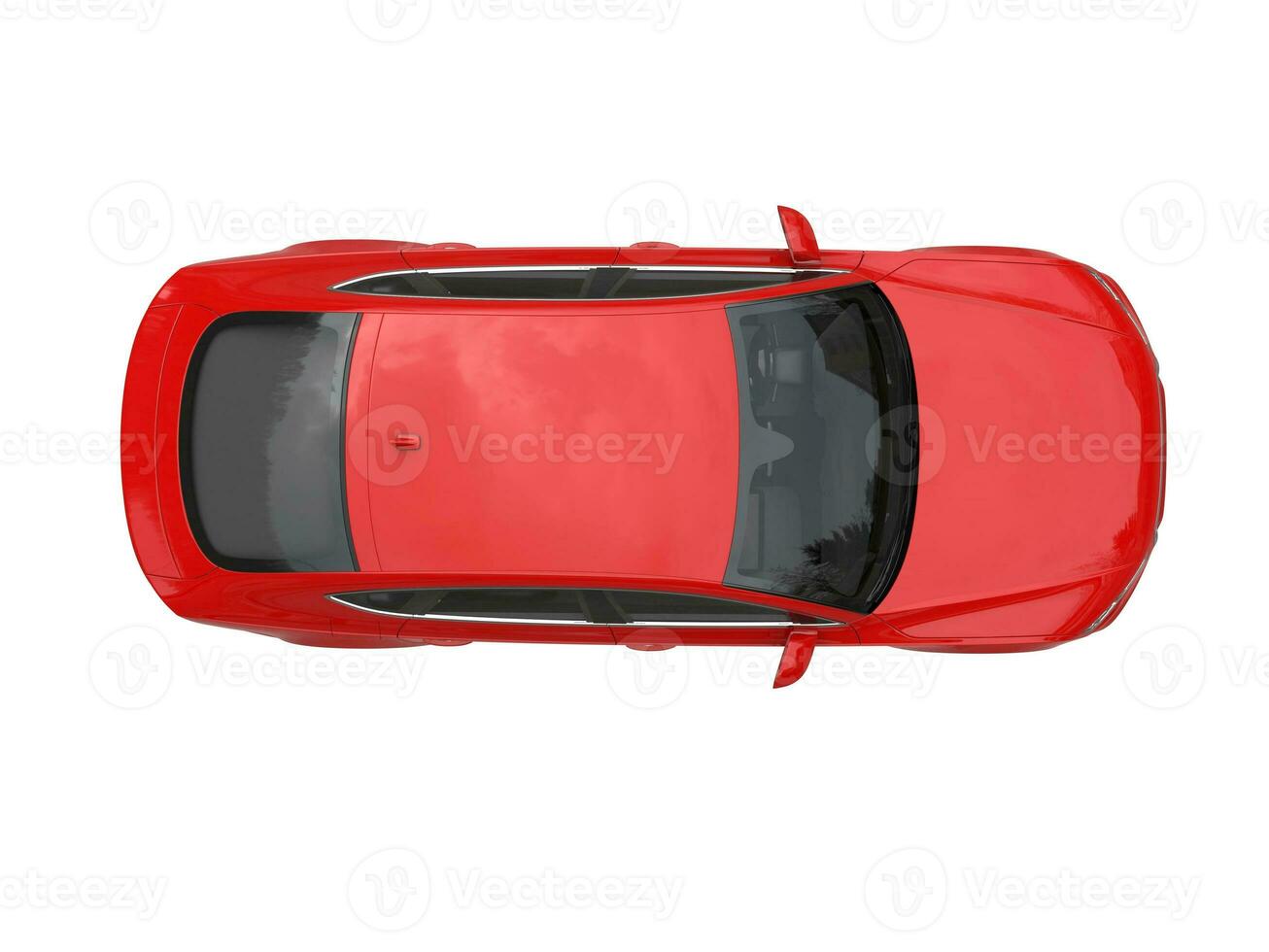 Fire red modern generic business car - top view photo