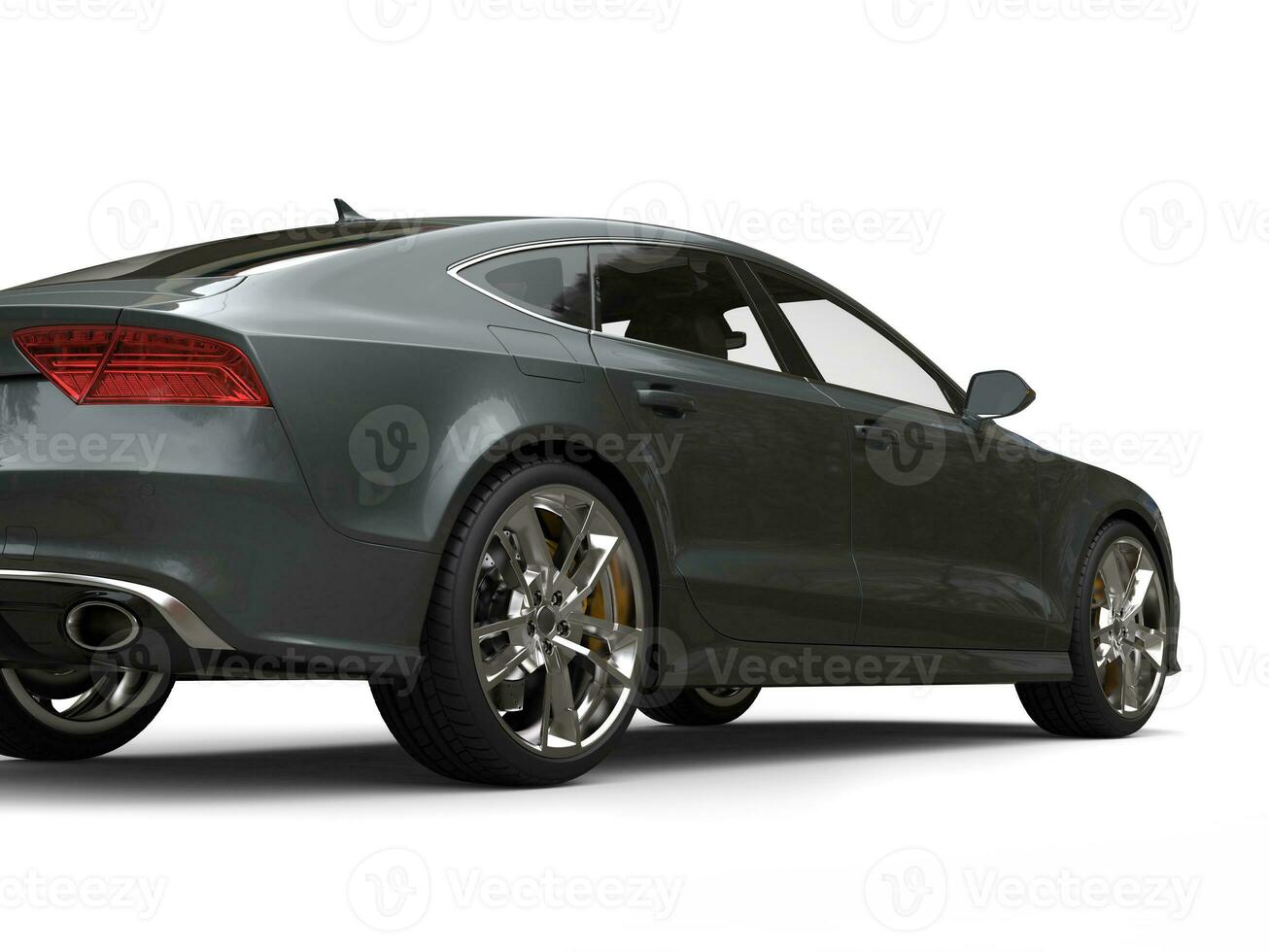 Dark slate gray modern business car - back view beauty shot photo