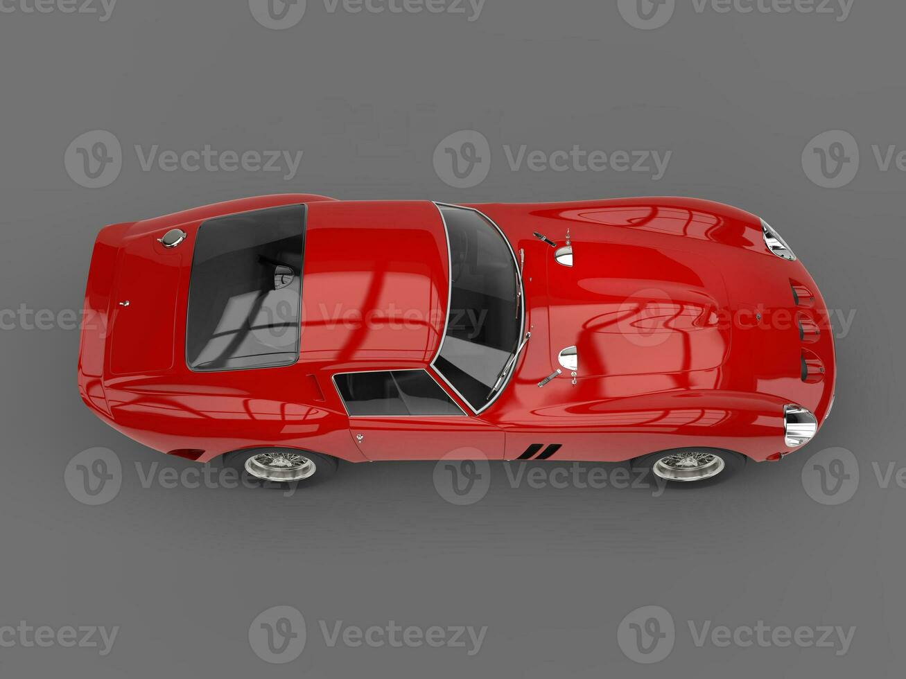 Rage red vintage race car - side top view photo