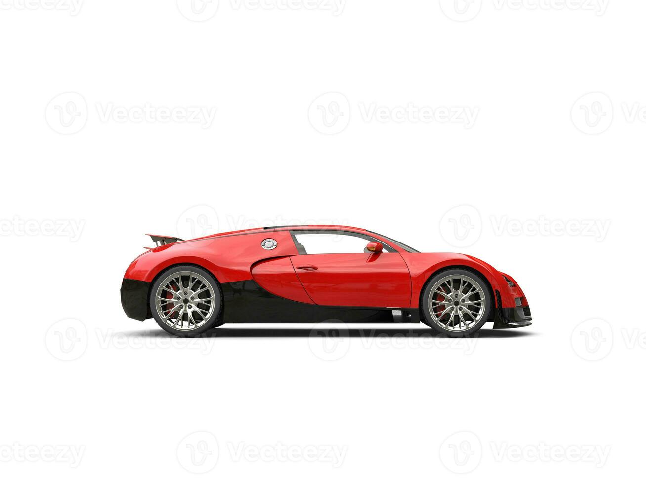 Black and red modern awesome supercar - side view photo