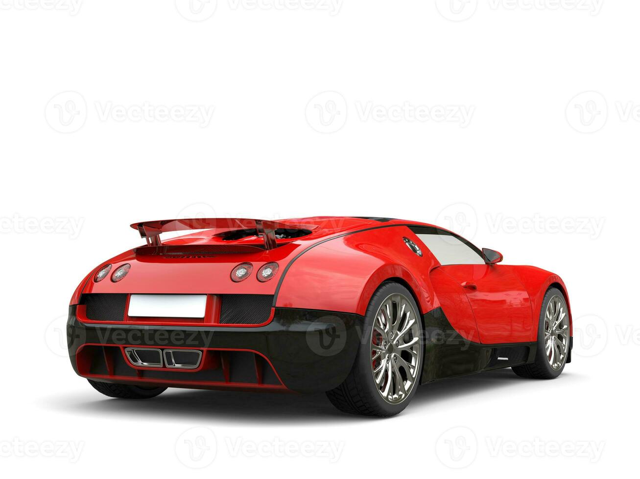 Black and red modern awesome supercar - tail view photo