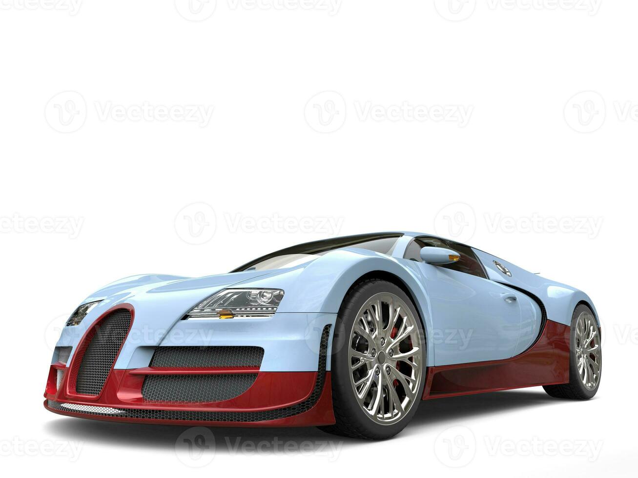 Beautiful light sky blue with maroon details modern concept supercar photo