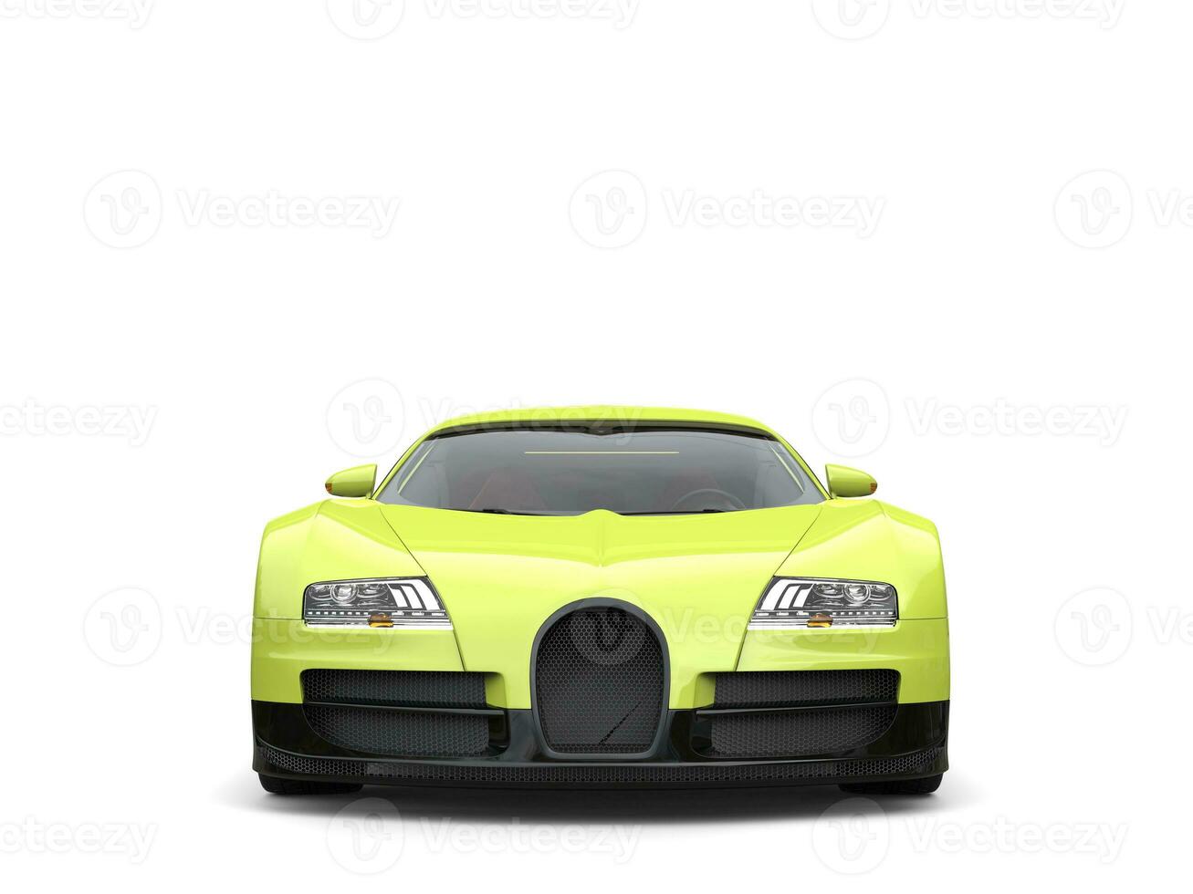 Electric green modern luxury sports car - top view photo