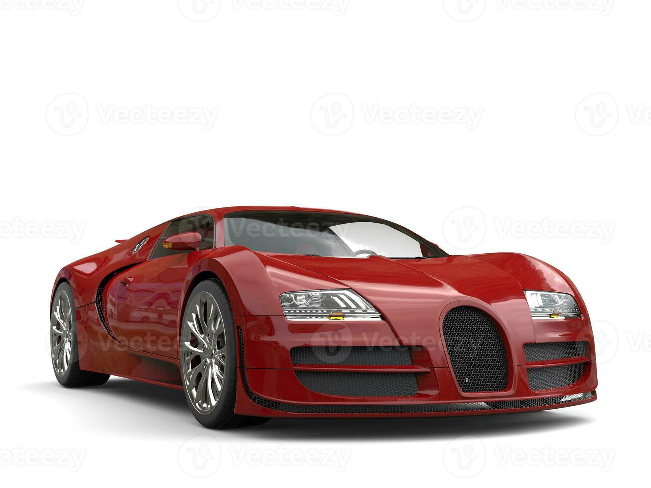 Dark fire red modern super sports car photo