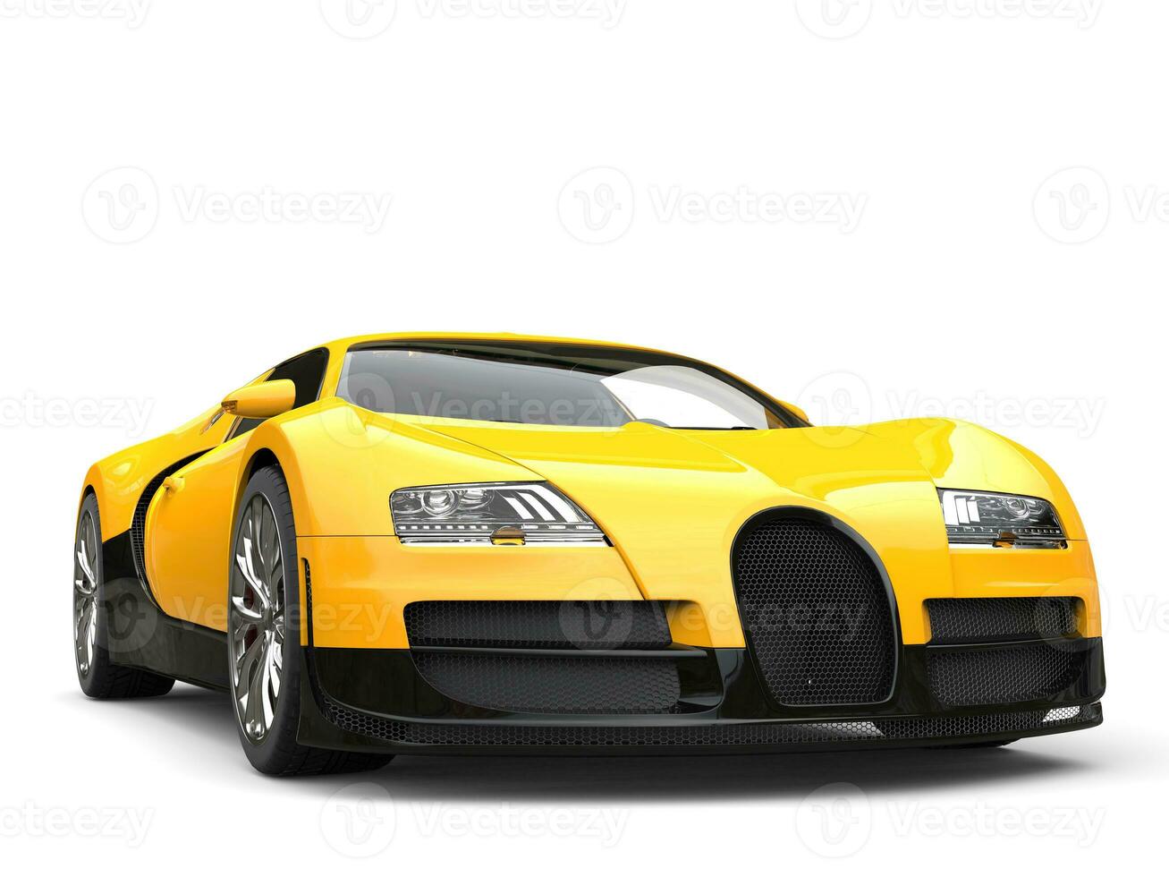 Stunning modern yellow super sports car - closuep shot photo