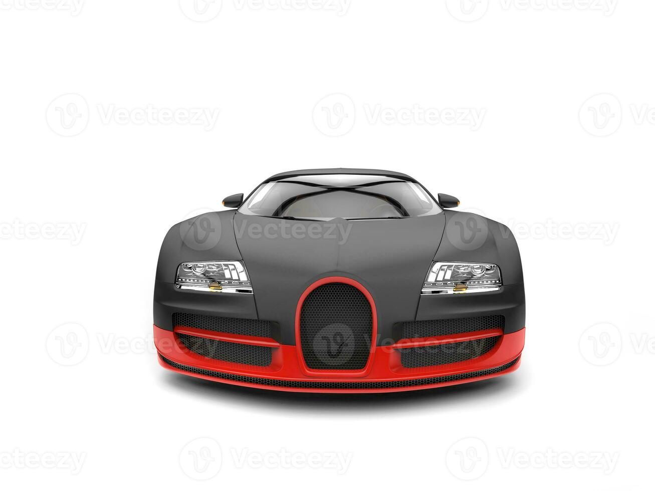 Beautiful modern matte black and red concept super sportscar photo