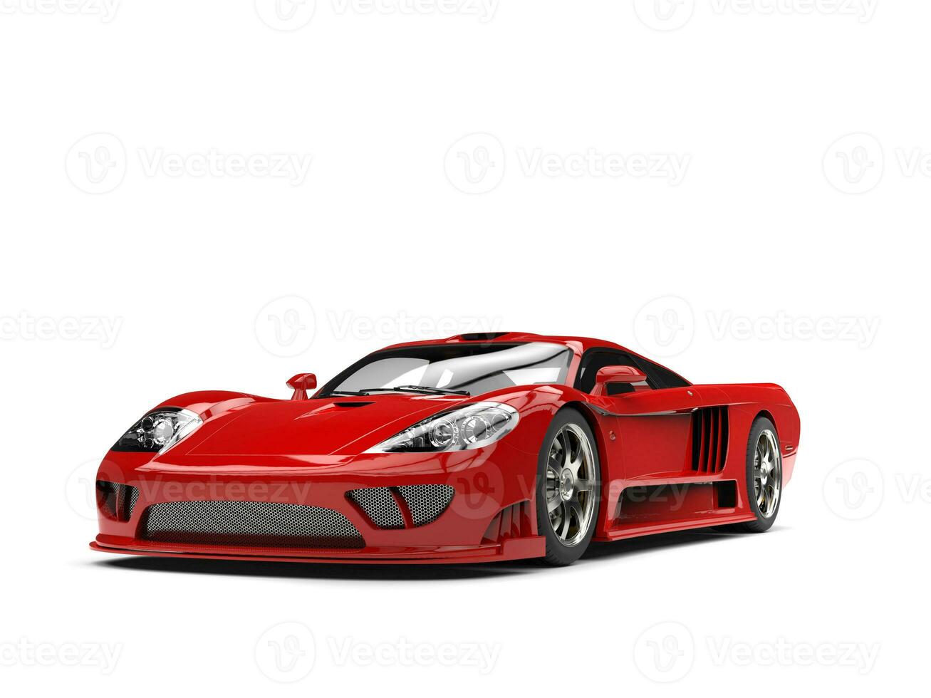 Fiery red modern super race car - beauty shot photo