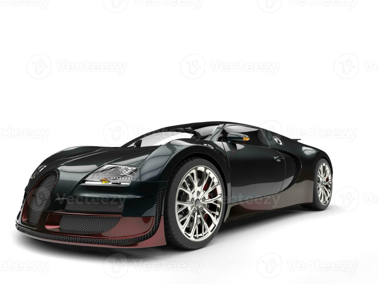 Modern fark gray and red luxury sports car photo