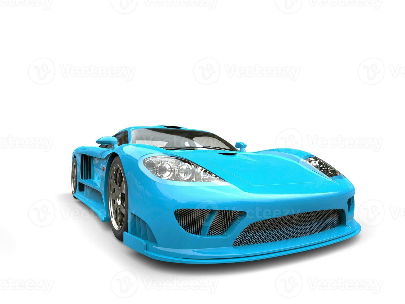 Caribbean blue modern super race car photo