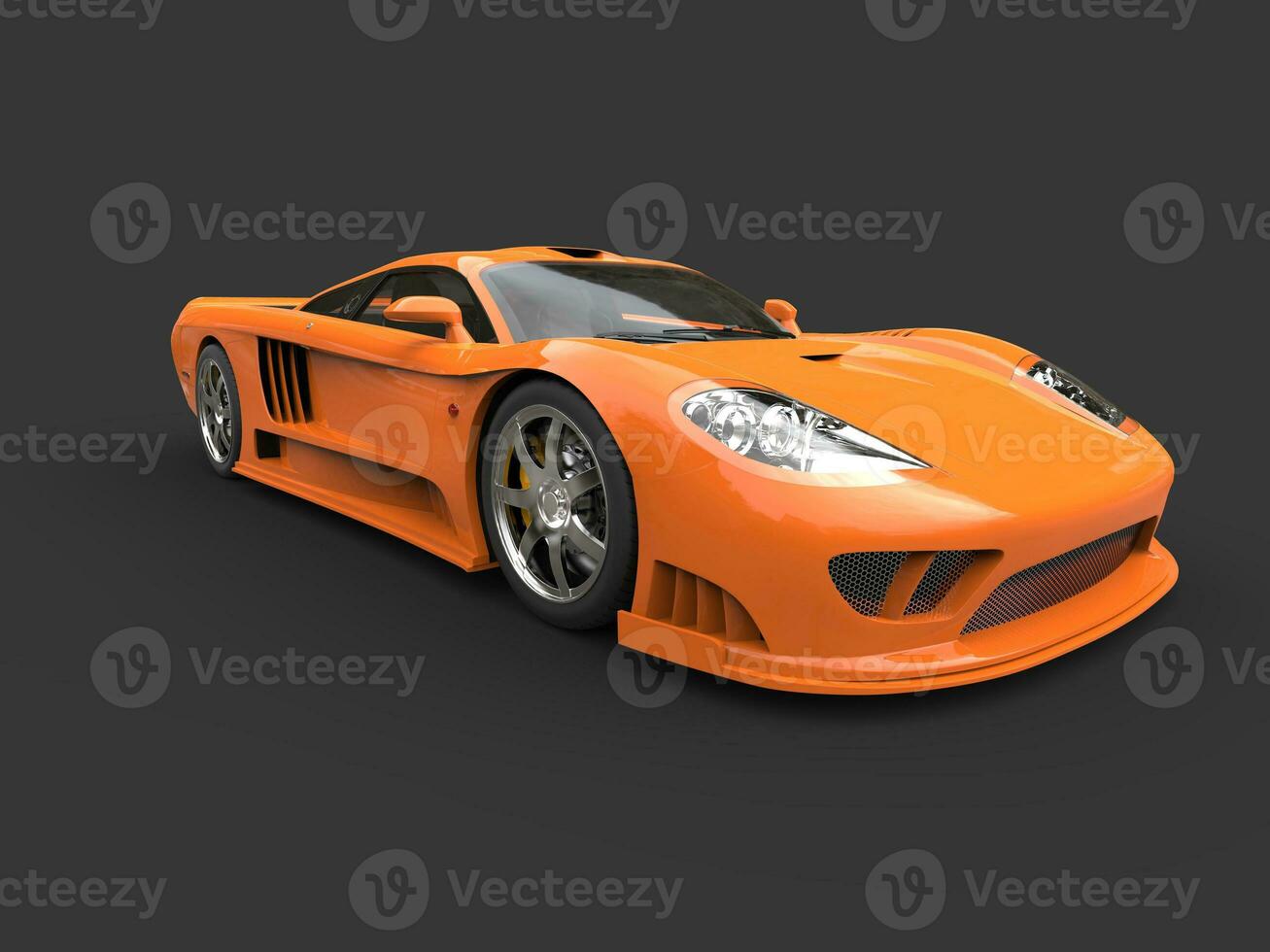 Hot orange modern super race car photo