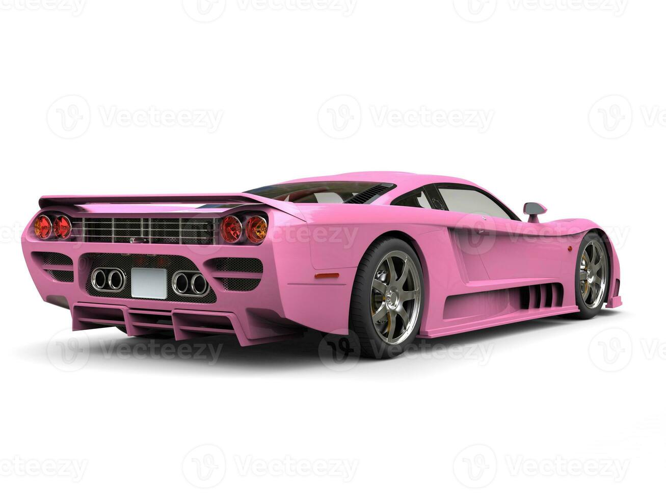 Clear pink super race car - back view photo