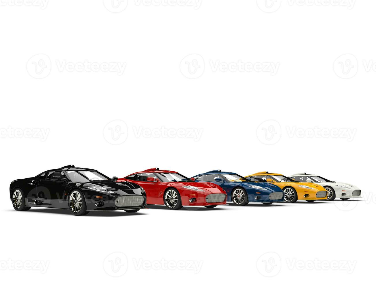 Awesome colorful super sports cars on start line photo