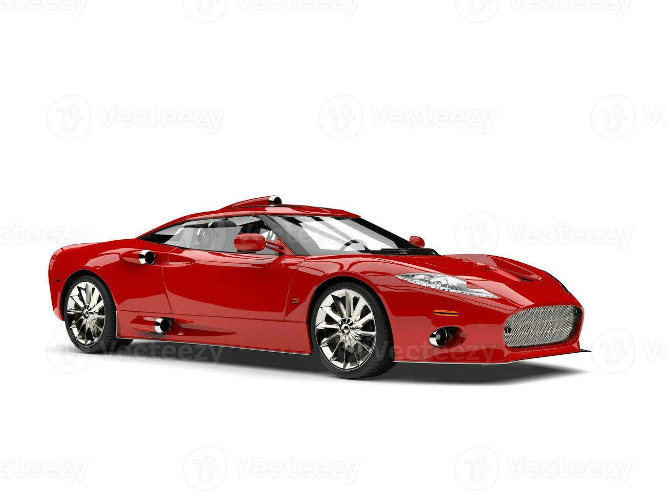 Super sports car, red paint - beauty shot photo