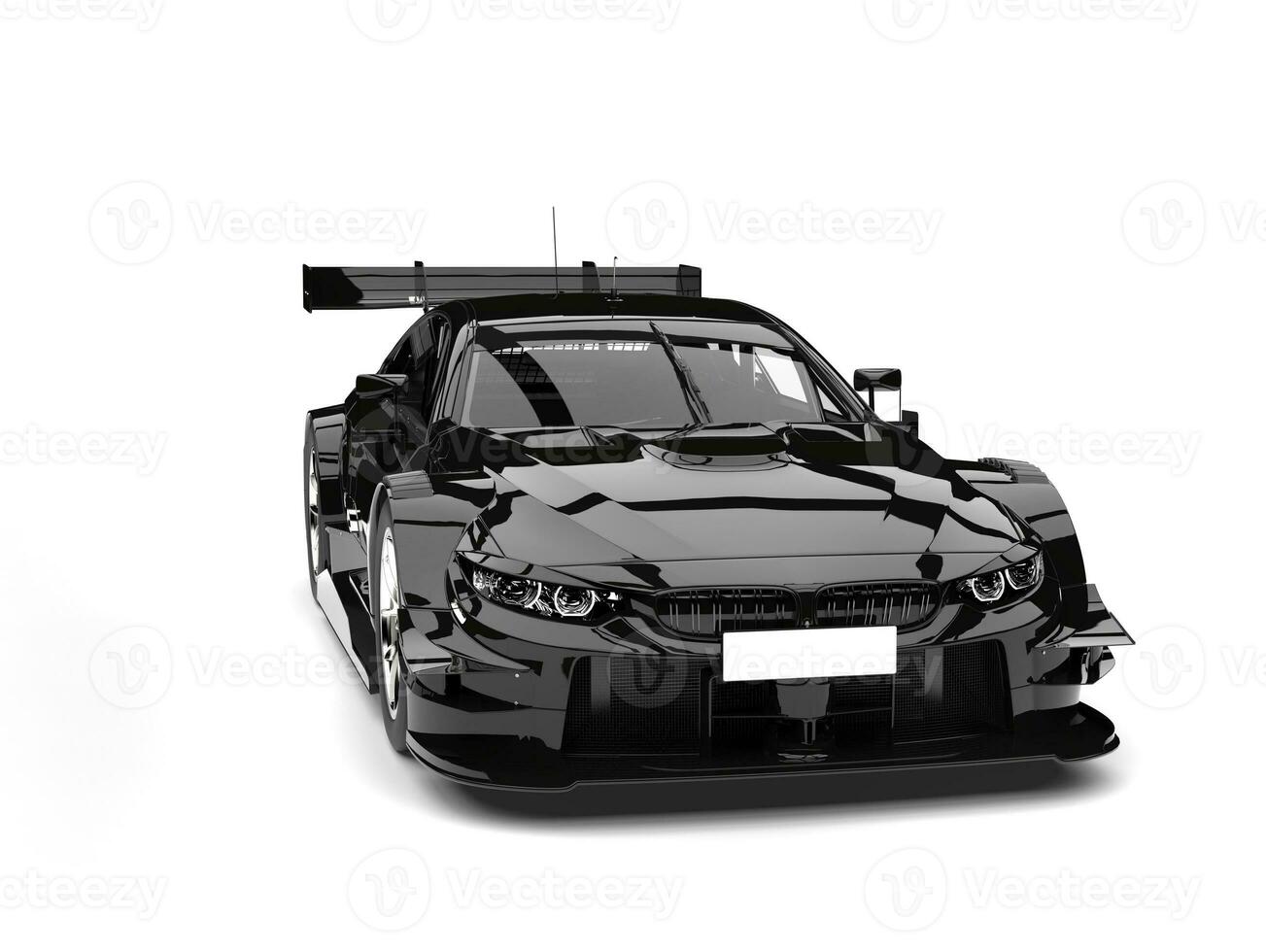 Amazing black super car - front view beauty shot photo