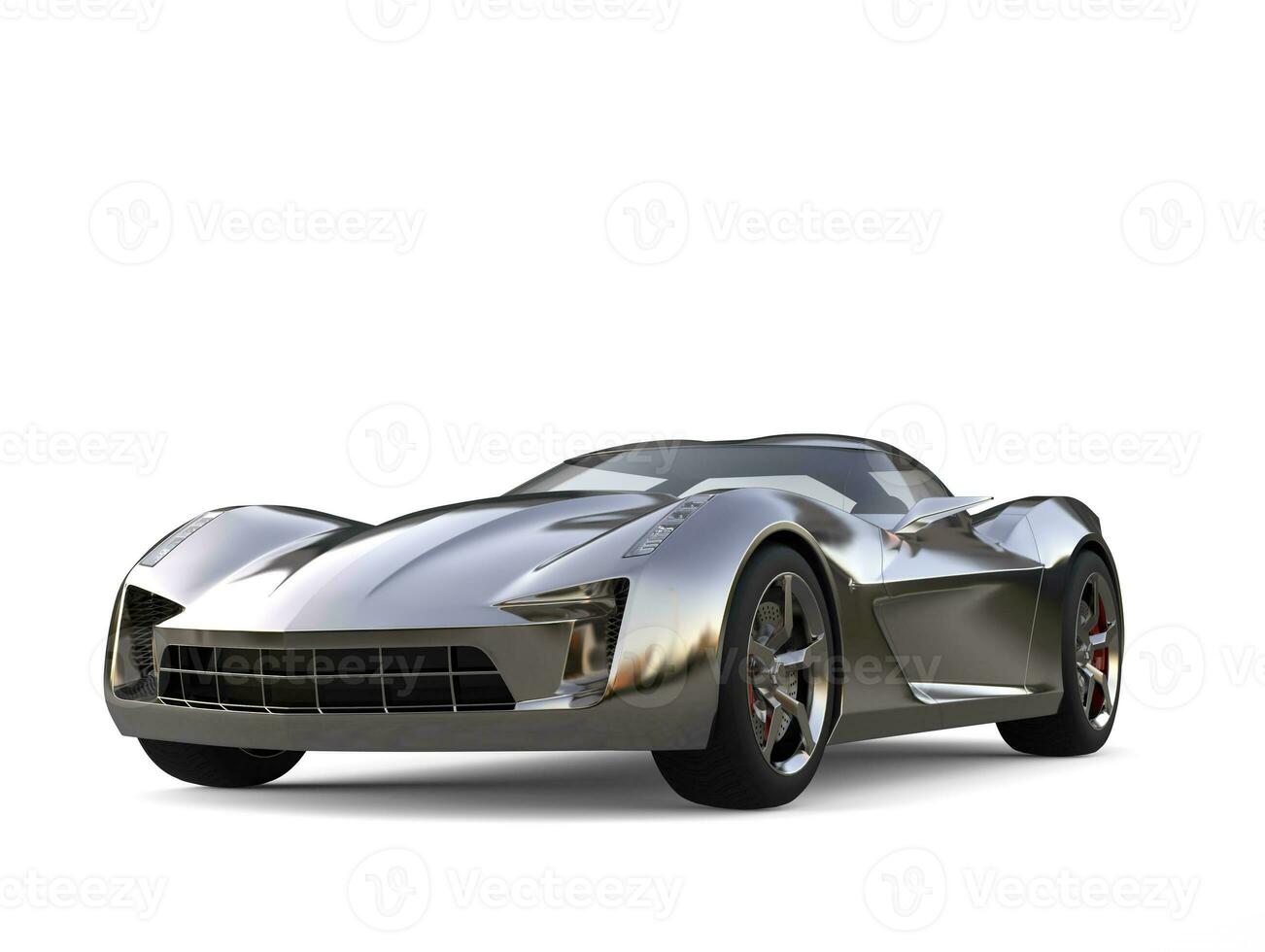 Beautiful metallic super sports concept car - front view photo