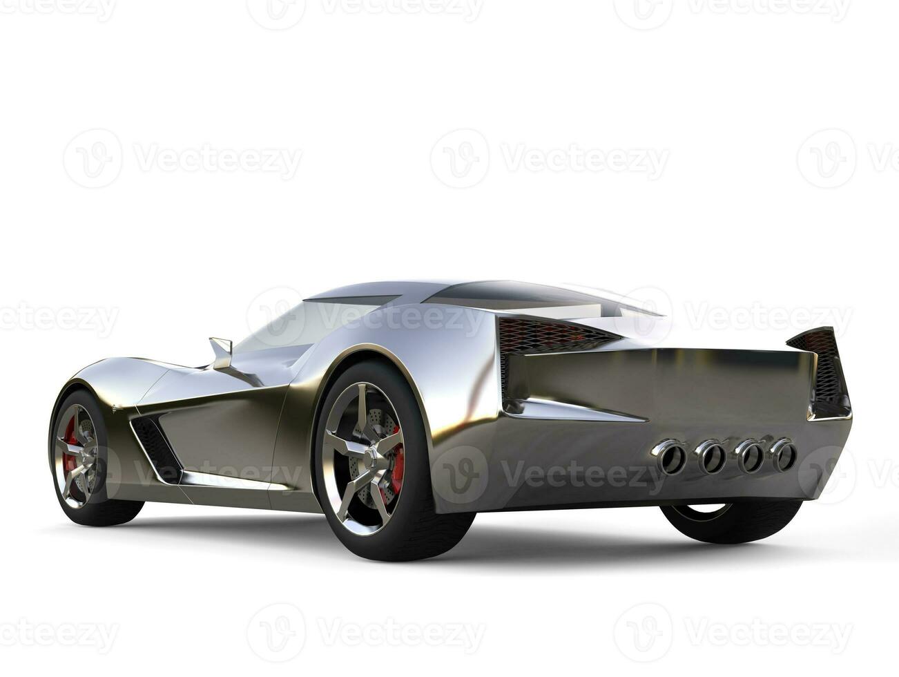 Beautiful metallic super sports concept car - back view photo