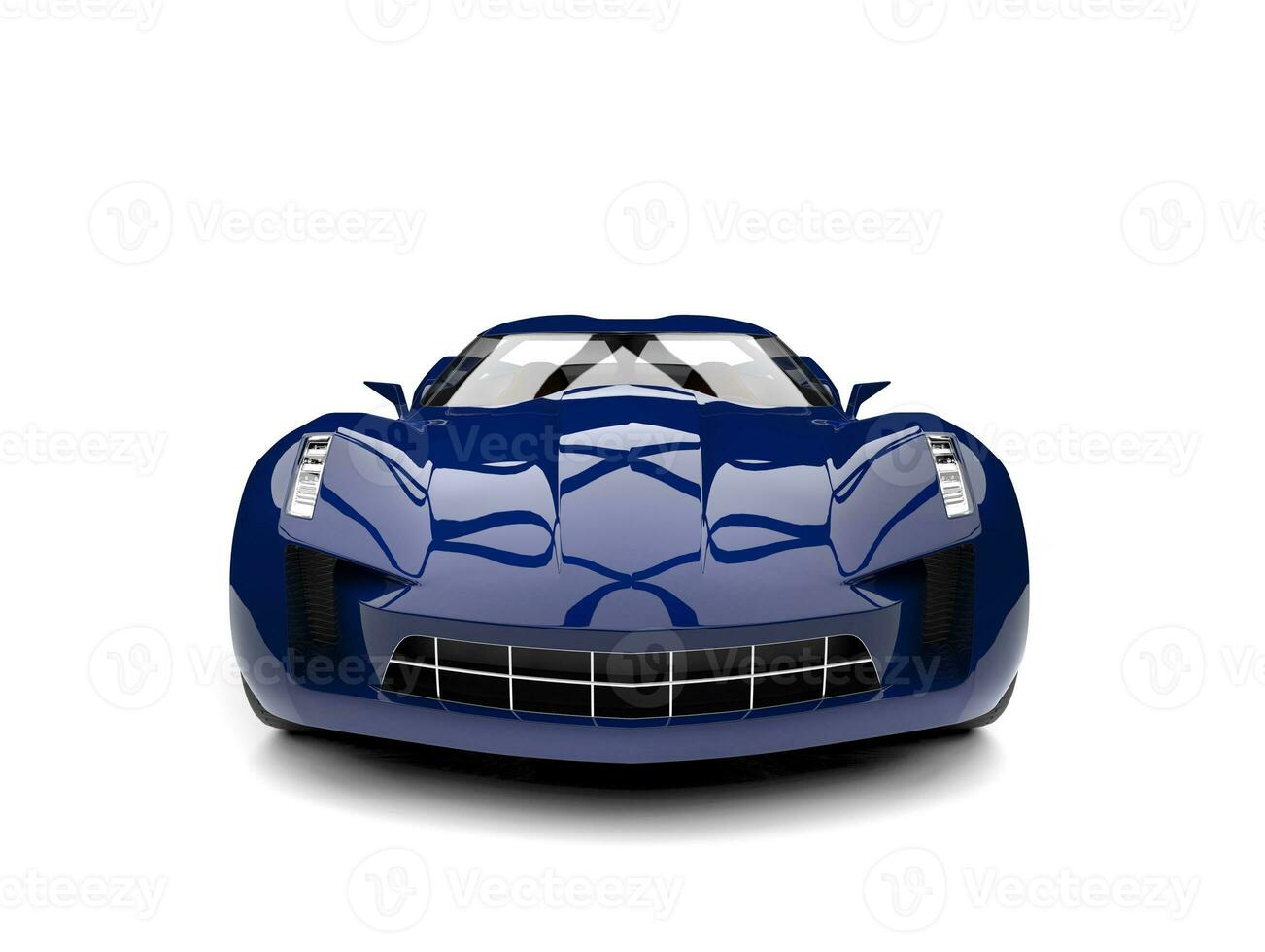 Dark blue modern sports concept car - front view photo