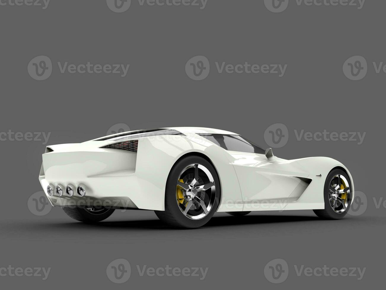 Stunning white concept sports car - back view photo