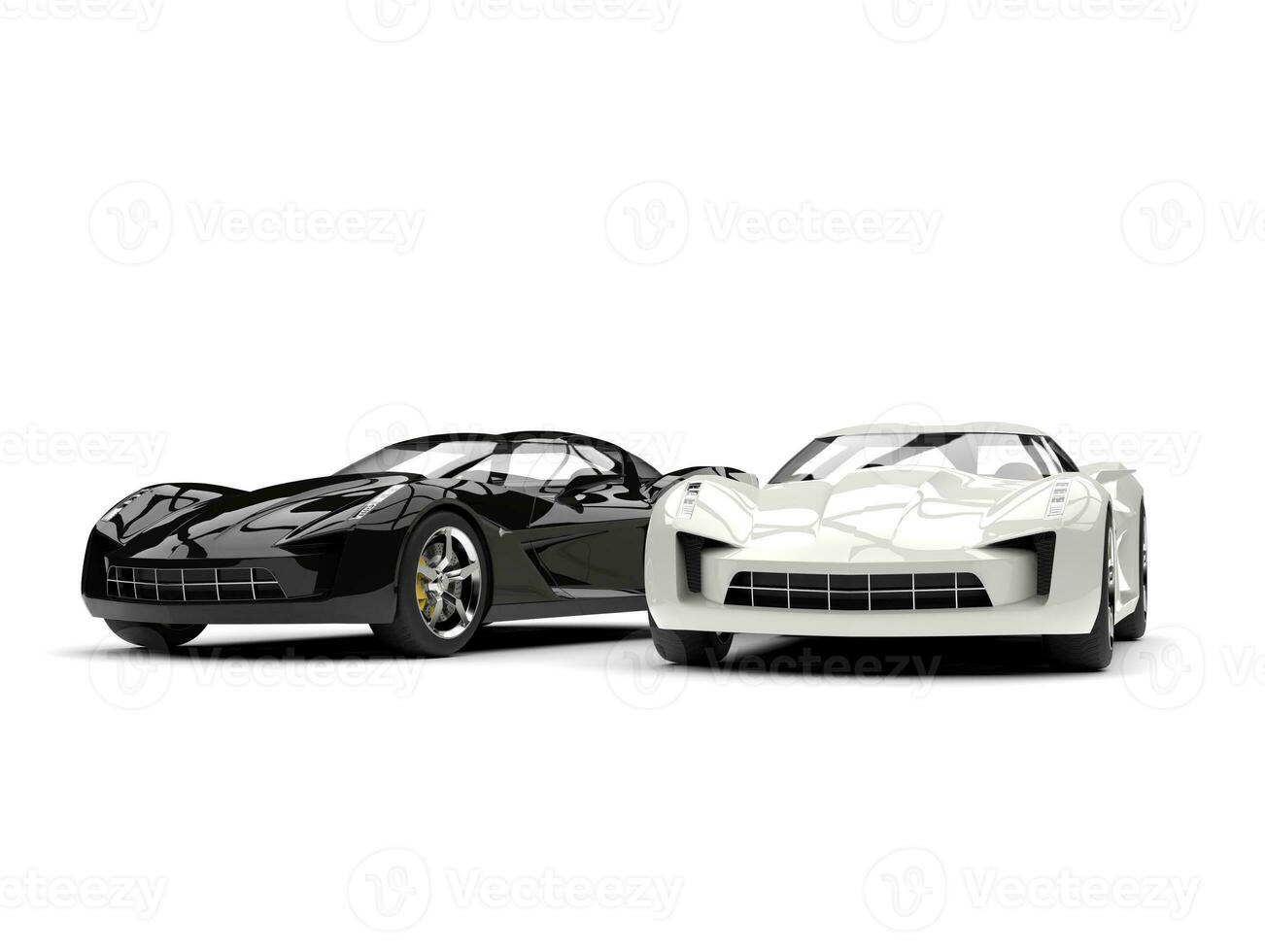 Black and white super sports concept cars photo