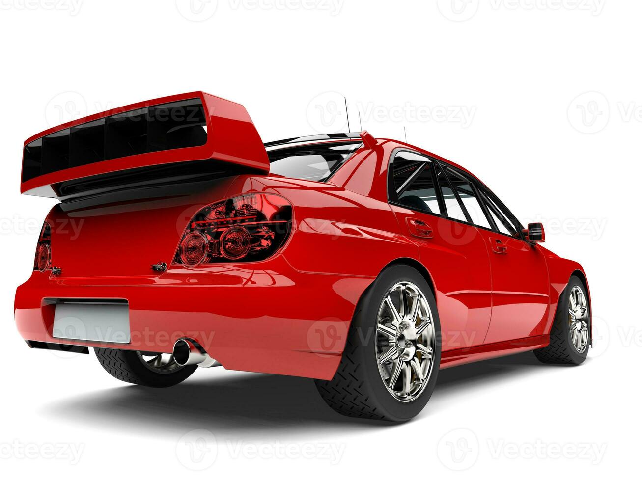 Cardinal red modern touring car - tail view photo