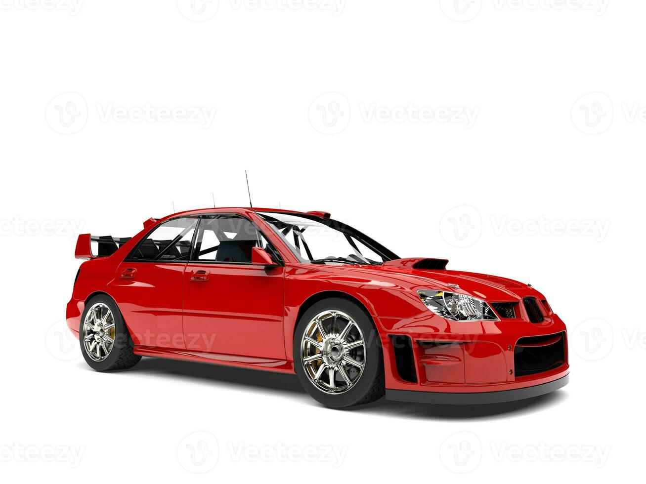 Cardinal red modern race touring car photo