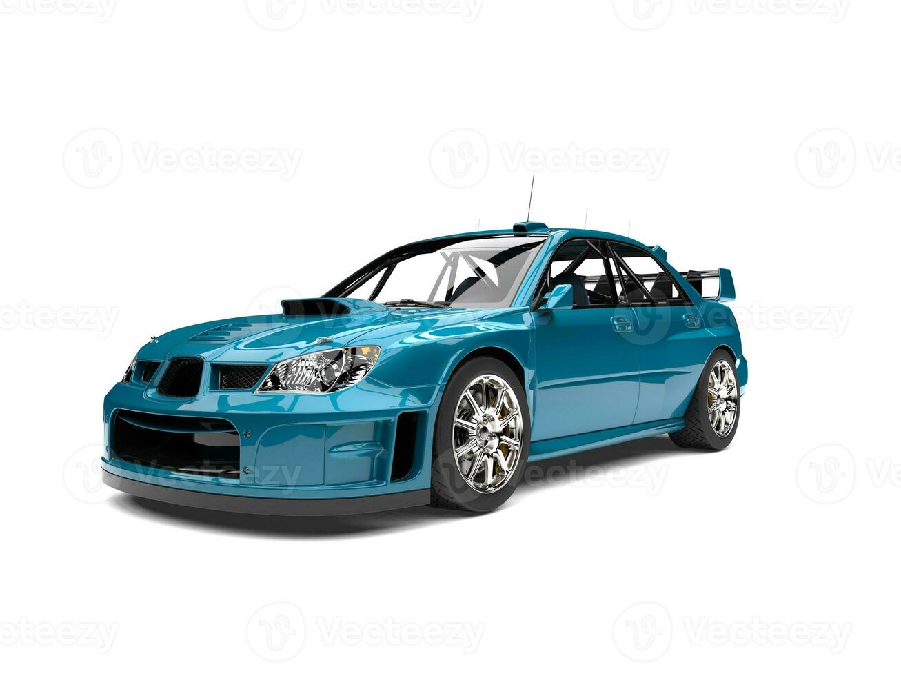 Bondi blue modern touring race car photo