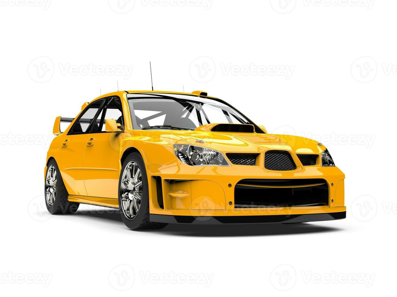 Cyber yellow modern touring race car photo