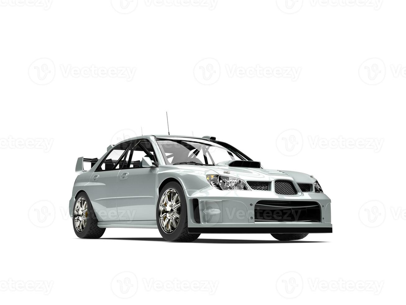 Modern silver metallic touring race car photo