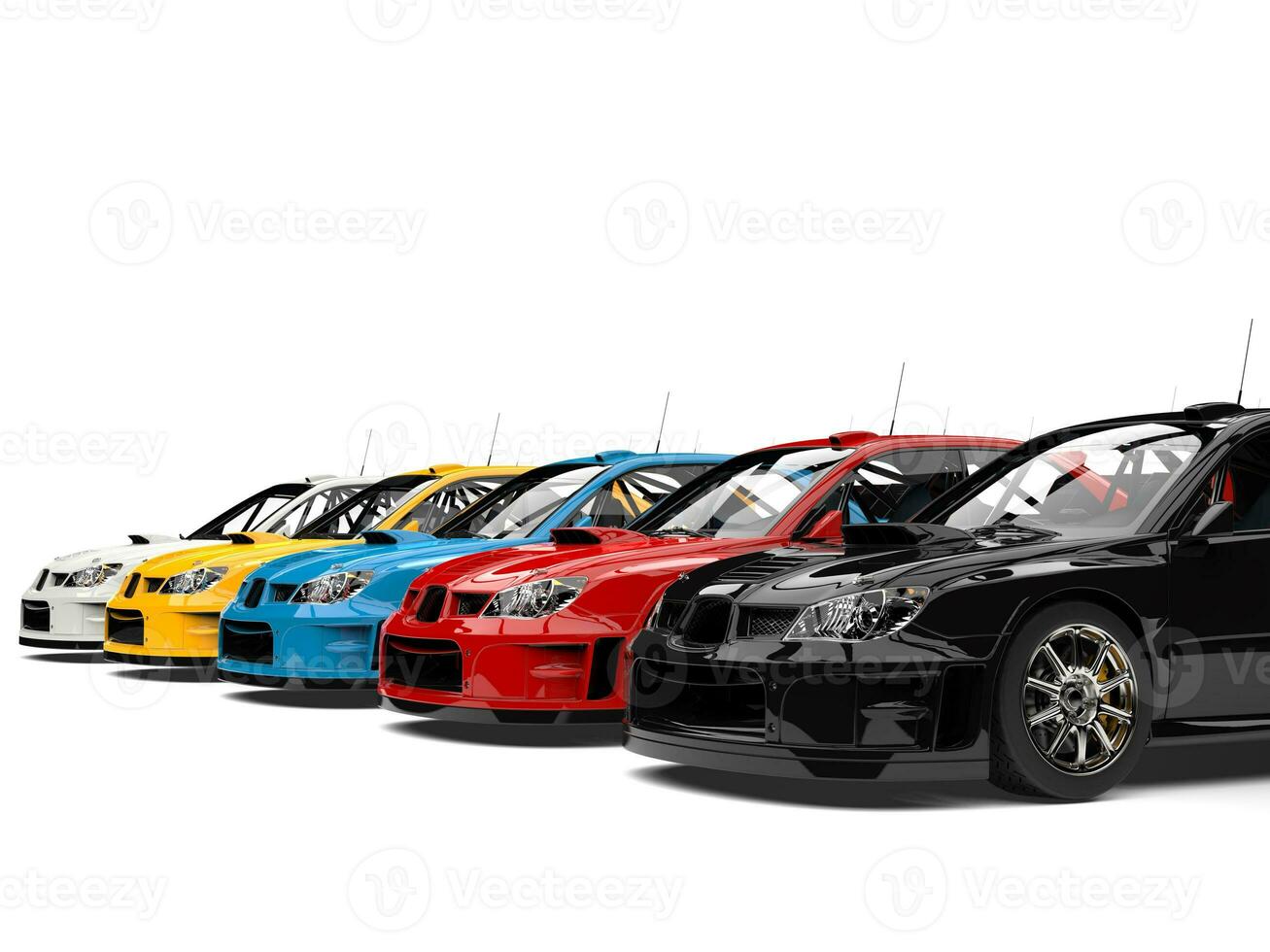 Modern colorful GT race cars photo