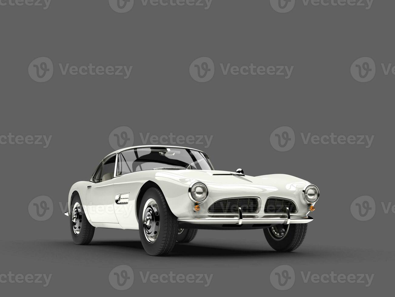 Beautiful white vintage sports car photo