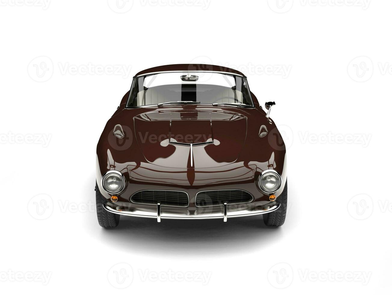 Dark brown vintage sports car - front view photo