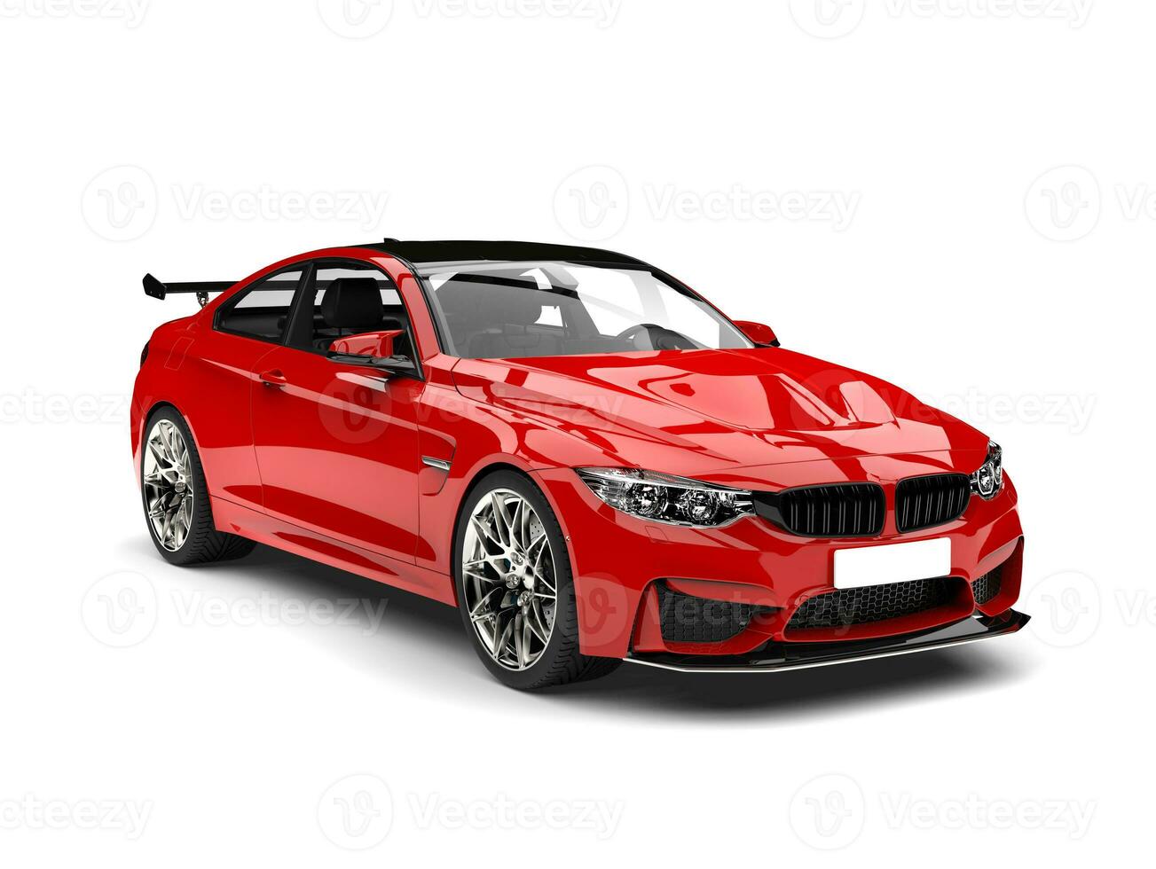 Crimson red modern sport racing car photo