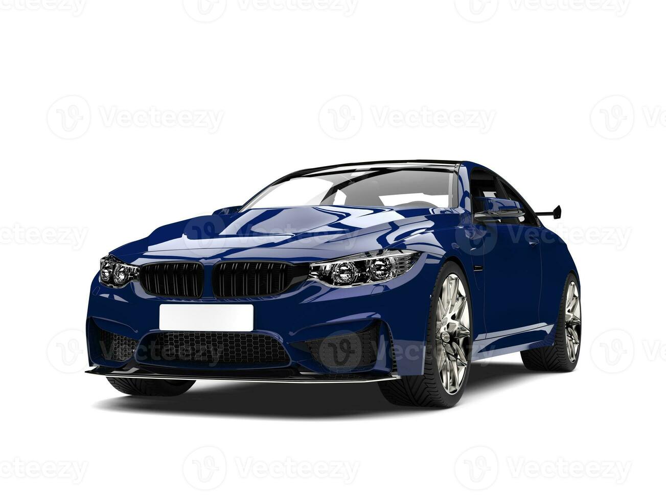 Dark imperial blue modern sports car photo