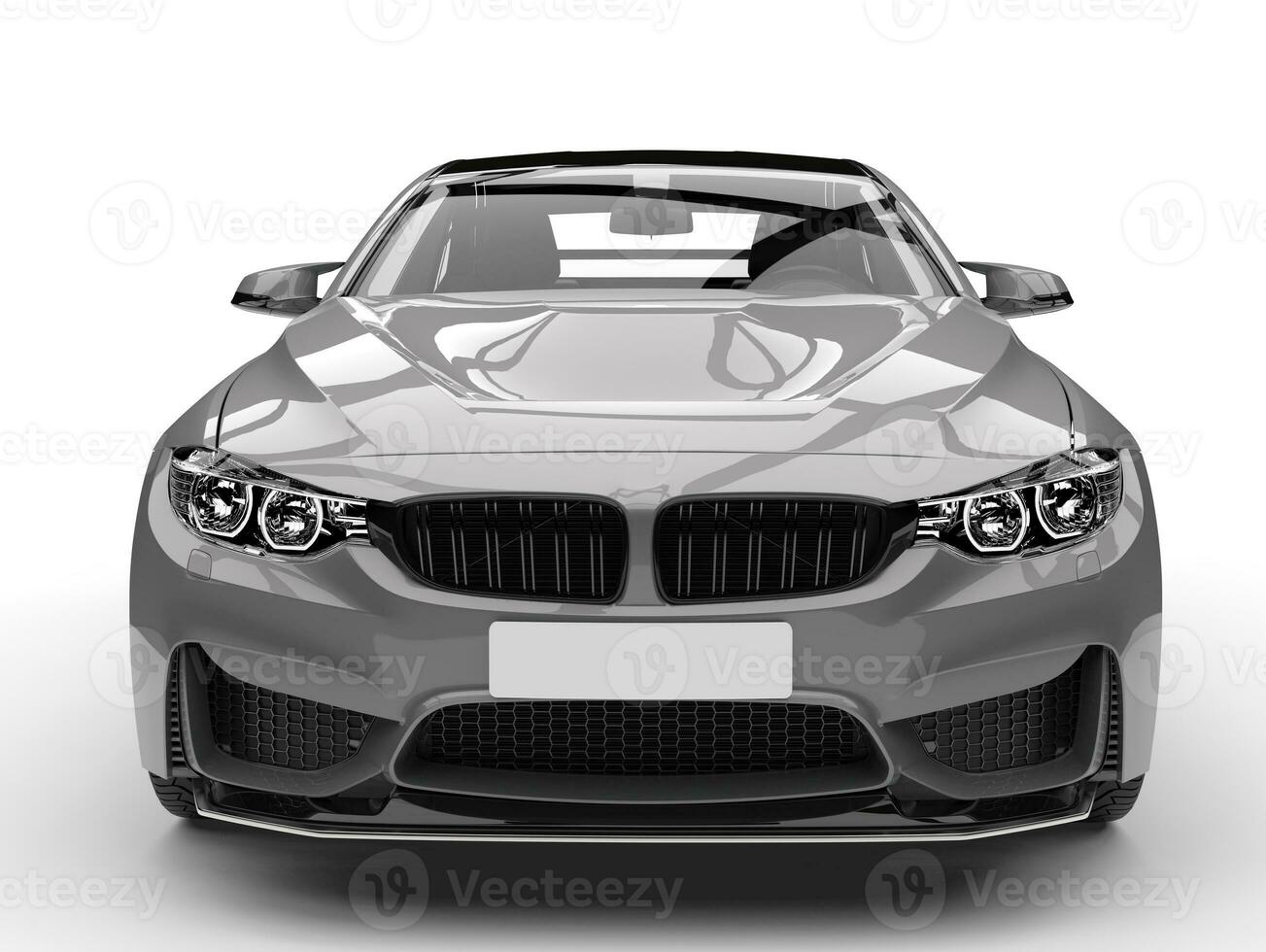 Dark silver modern sports car - closeup shot photo