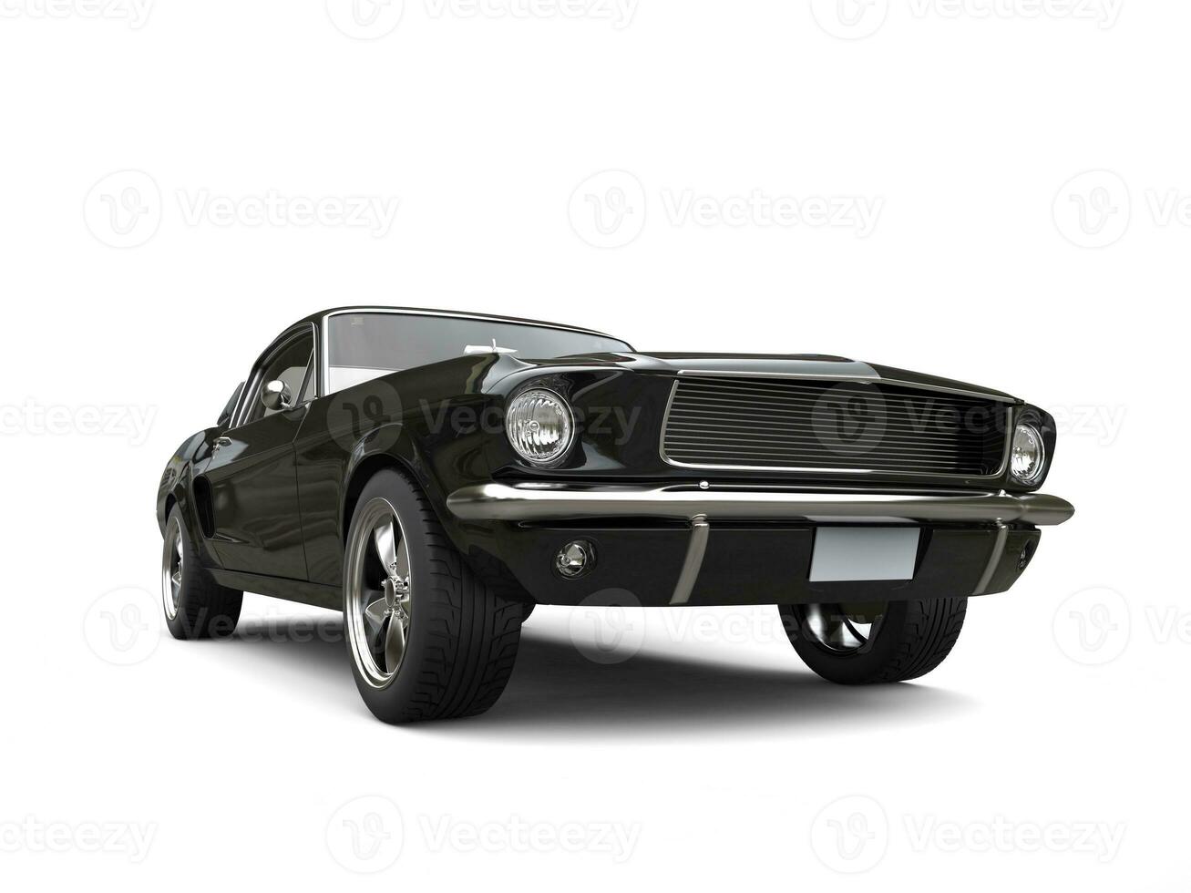 Black American vintage muscle car - low angle shot photo