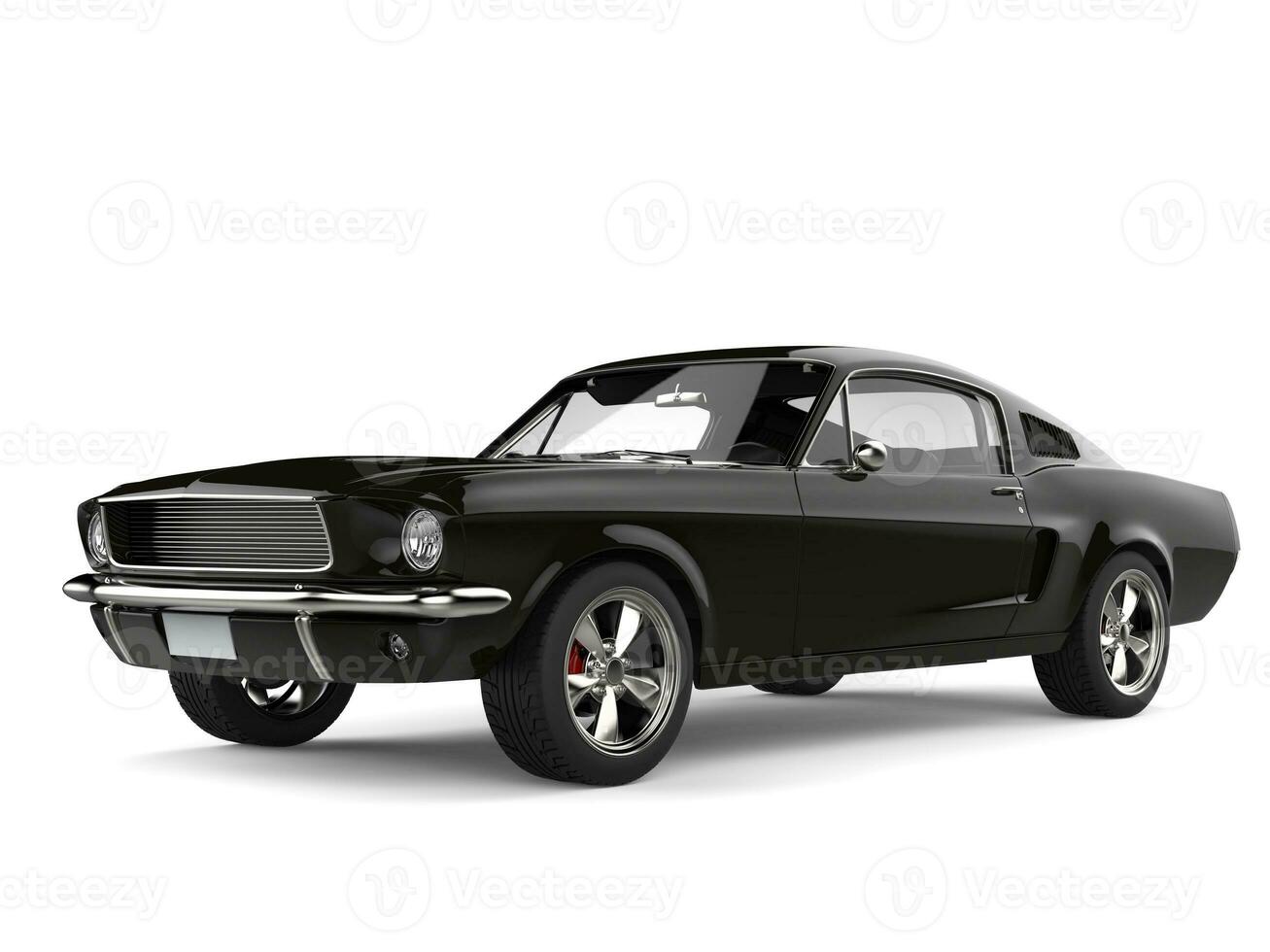 Stunning black American vintage car - studio shot photo