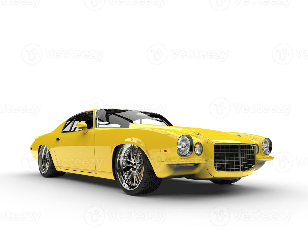 Daffodil yellow vintage American car photo