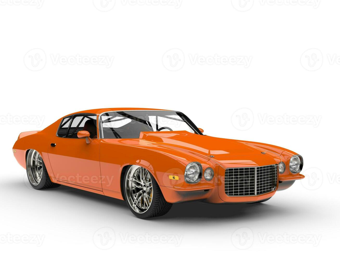 Mango orange vintage American car - studio shot photo
