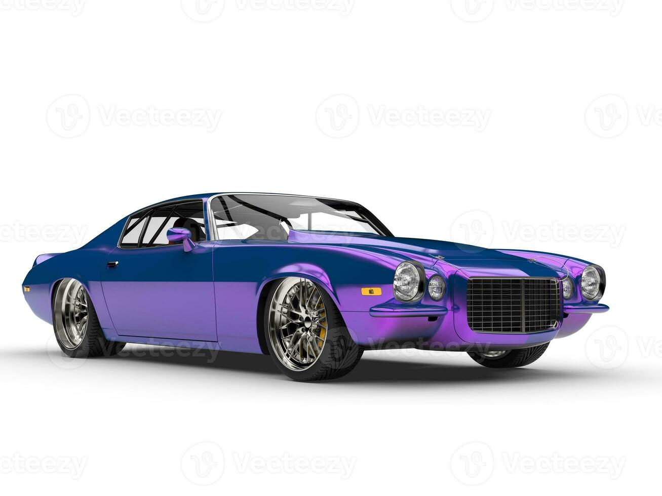 Shimmering metallic purple American vintage car photo