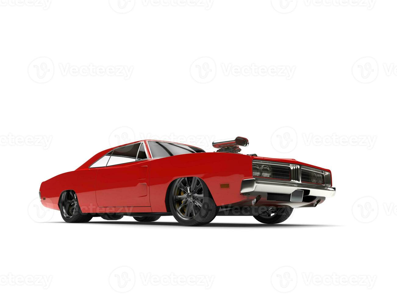 carmesí rojo americano Clásico músculo coche - belleza Disparo foto