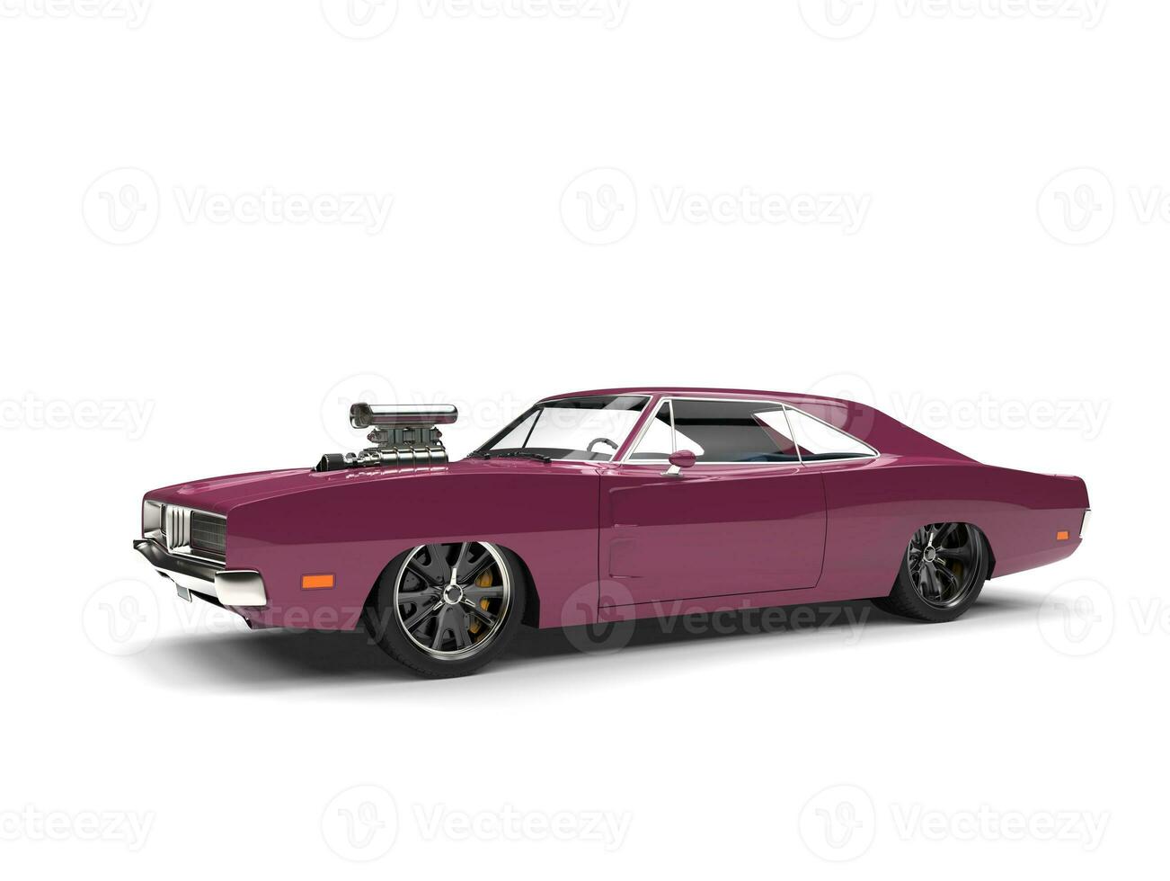 Lavender purple vintage American muscle car - beauty shot photo