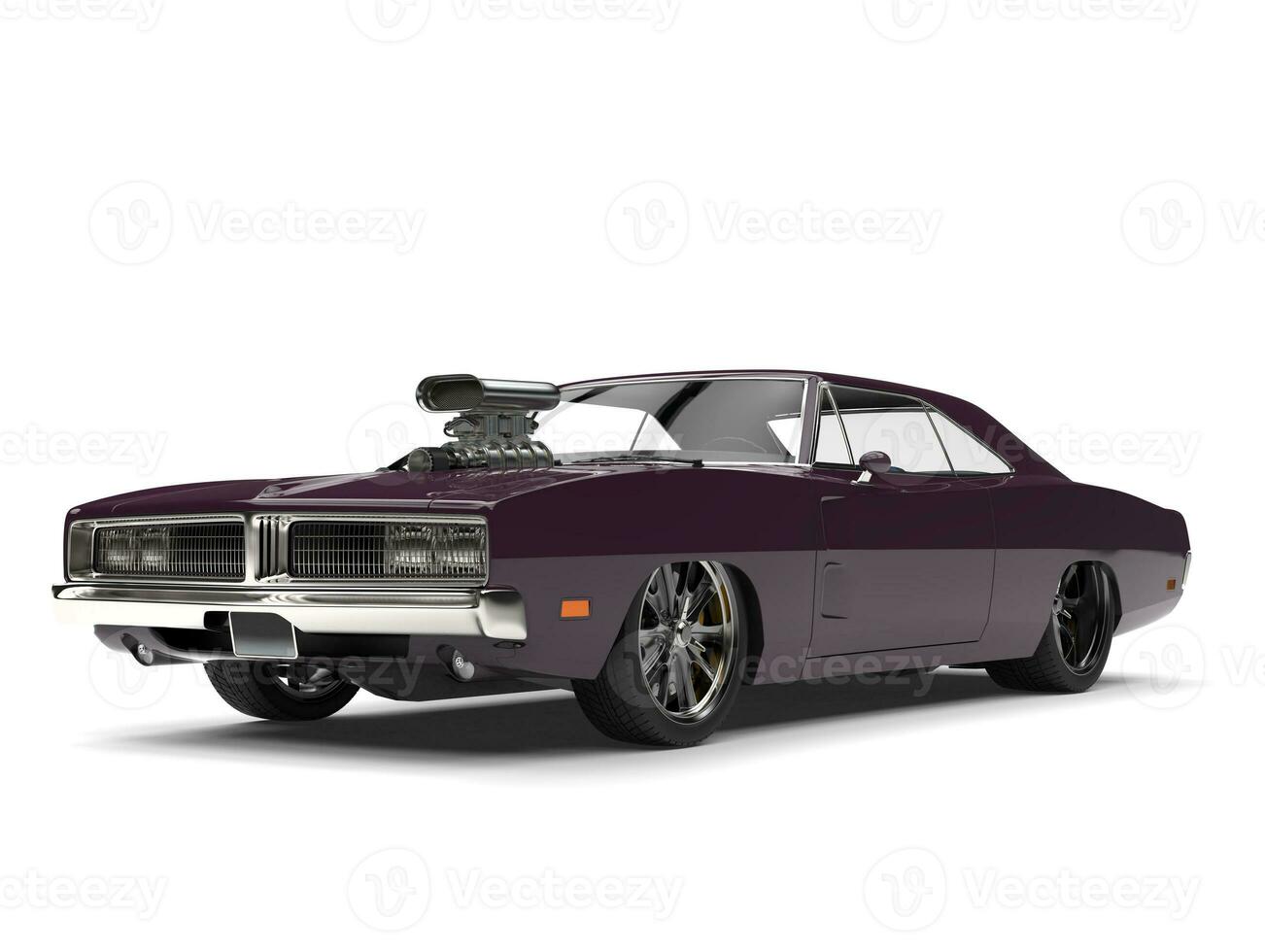 Dark purple vintage American vintage muscle car photo