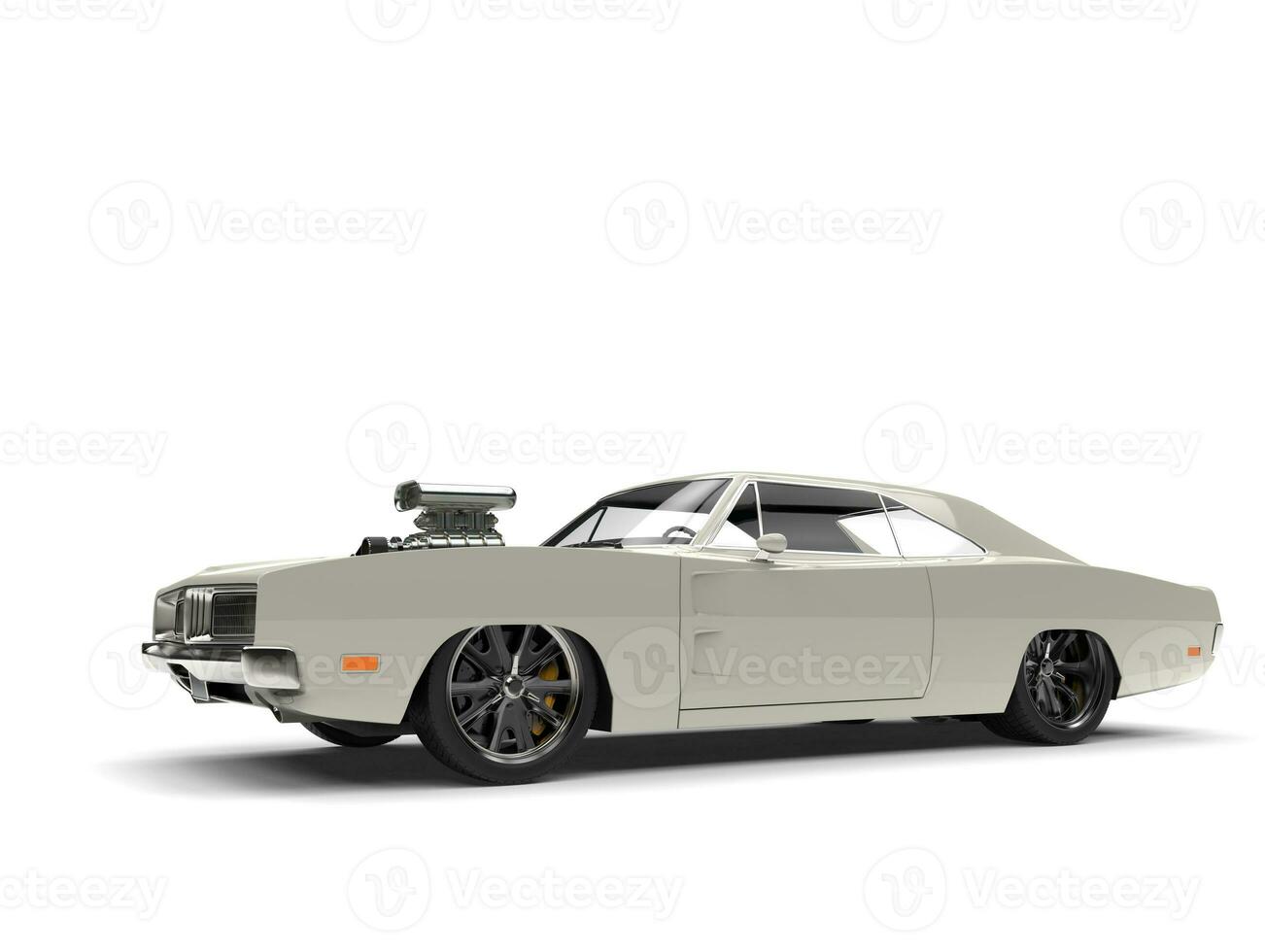 Cream colored vintage American muscle car photo