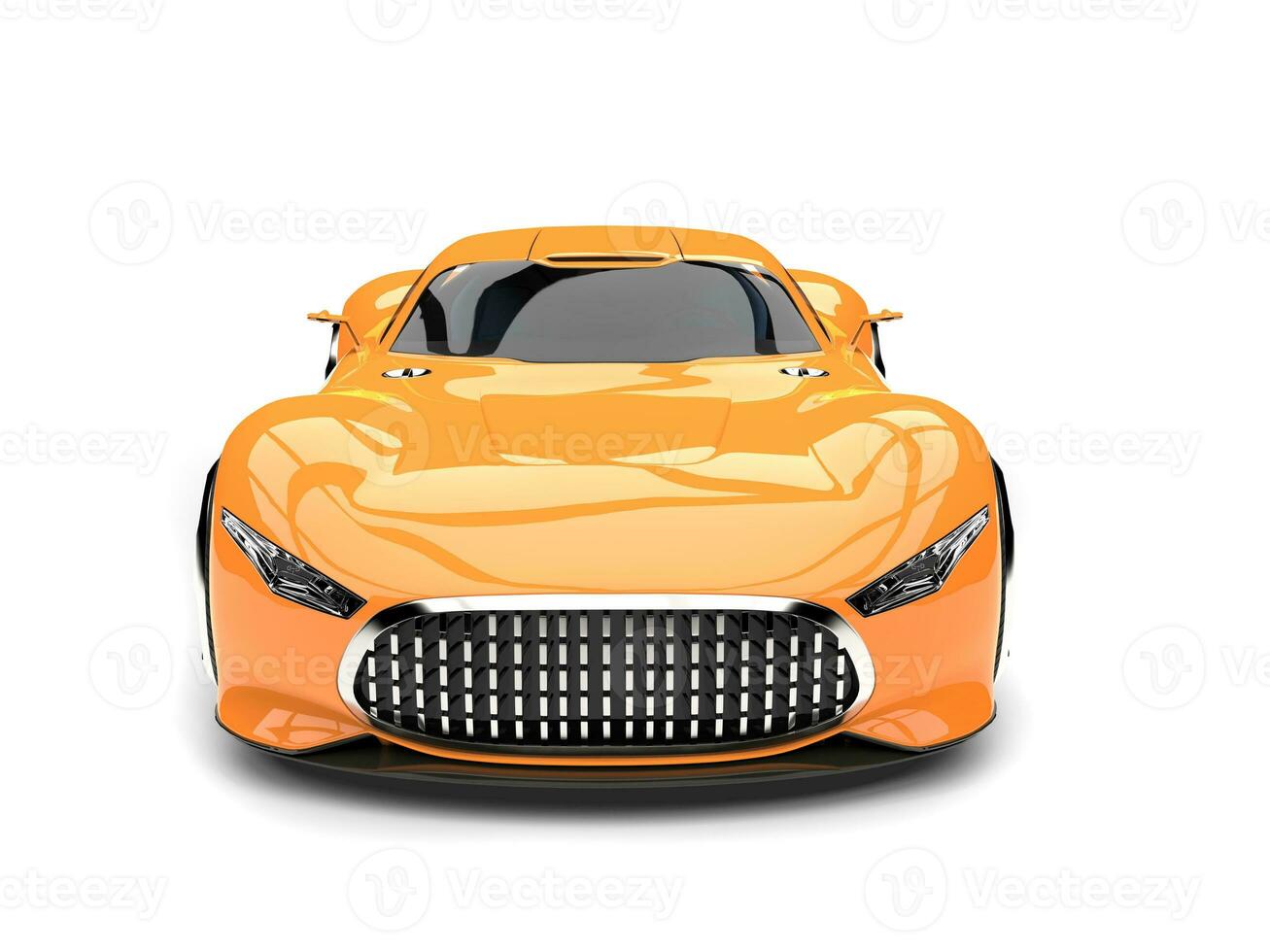 Heat wave orange modern super sports car - front view photo