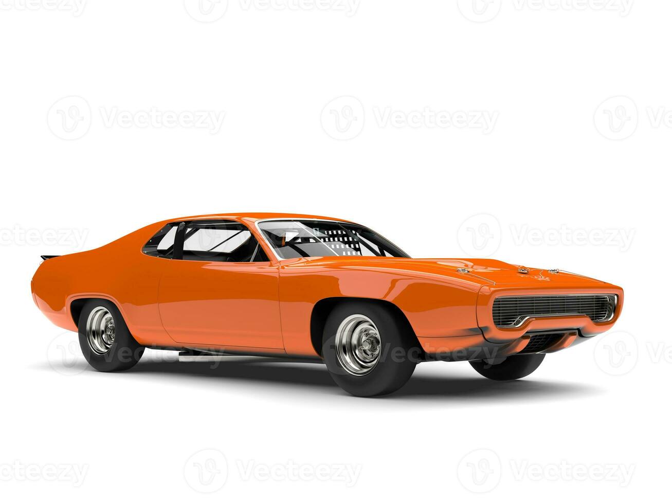 Amber orange vintage race car photo