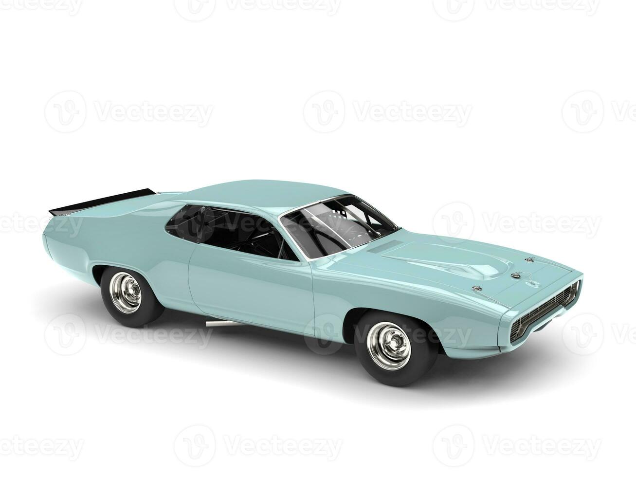 Sea green vintage race car photo
