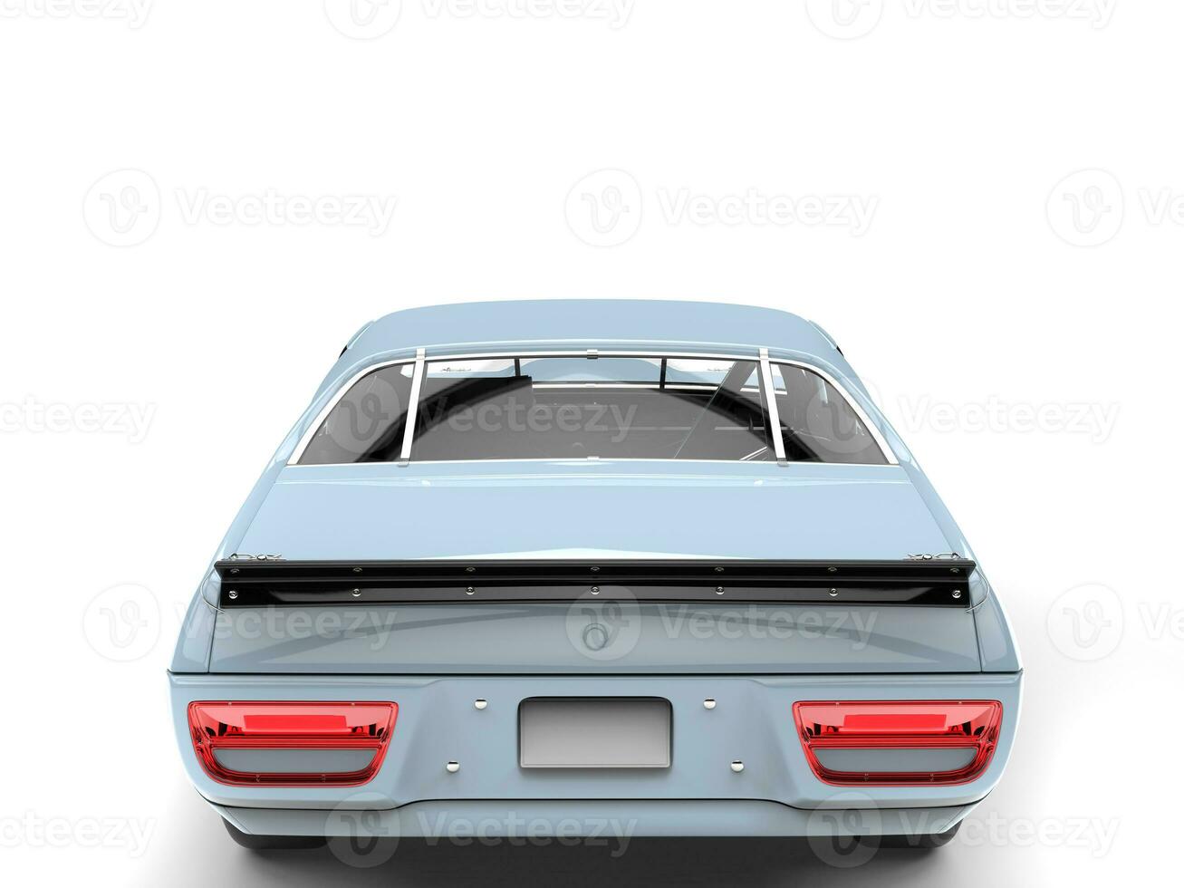 Pastel blue vintage race car - back view photo