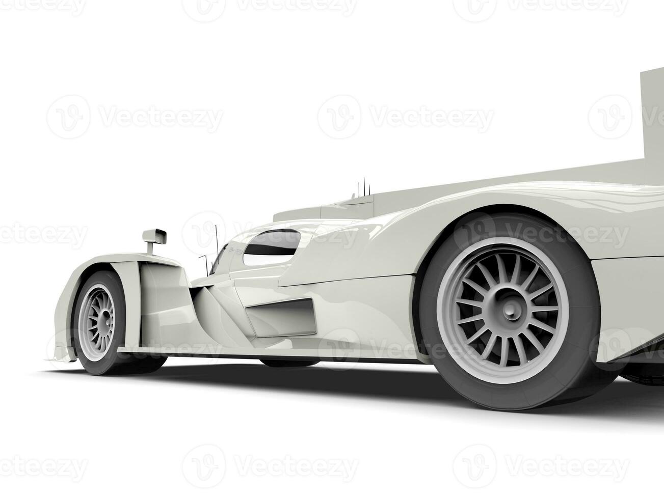 White race super car - rear wheel closeup shot photo