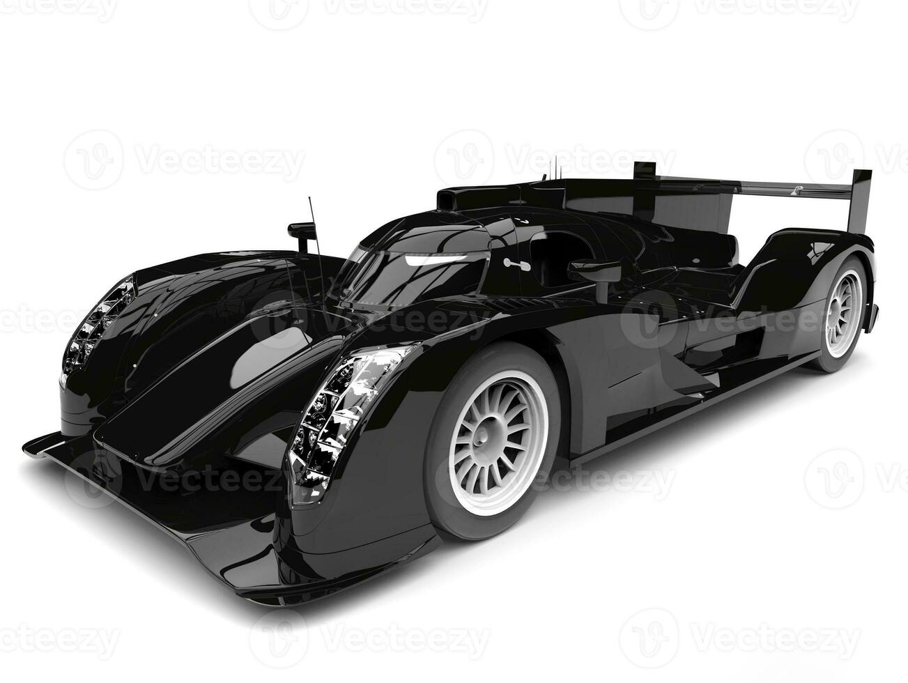 Super shiny black modern race car photo